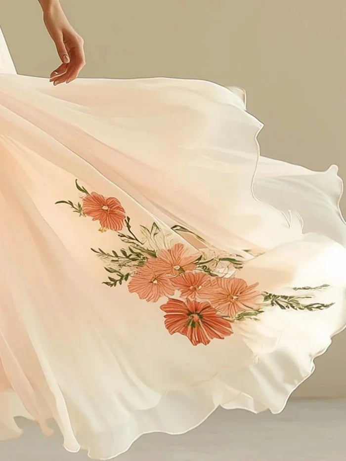 Women's Clothing Trend 2025 Summer Short Sleeve High Waist Dresses Sexy V Neck Floral Printed Boho Holiday Dress Vestidos