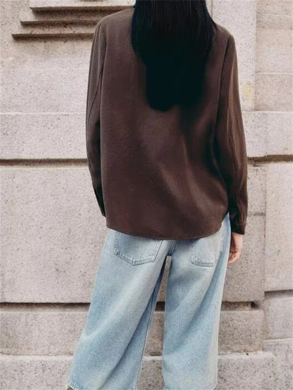 Women's Shirt 2025 New Fashion Autumn Winter Long Sleeve Soft Drape Shirt for Women Casual Chic Ladies Clothes