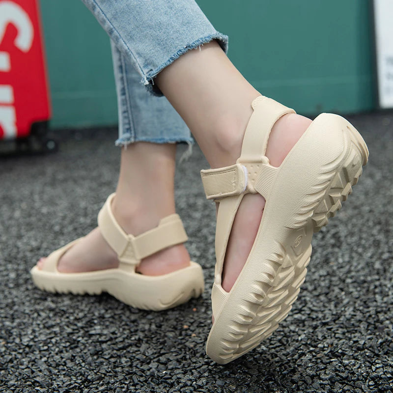 Womens Sandals Summer Trend Anti-slip Wear-resistant Lightweight EVA Flat Sandals for Women Outdoor Beach Shoes for Women