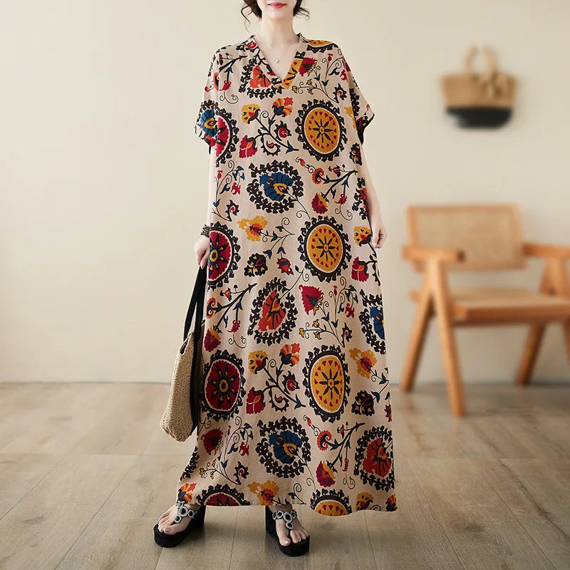 Summer Dress for Women Clothing Streetwear Ethnic Style Bohemian Beach Vintage Clothes Casual Fashion Harajuku Loose Streetwear
