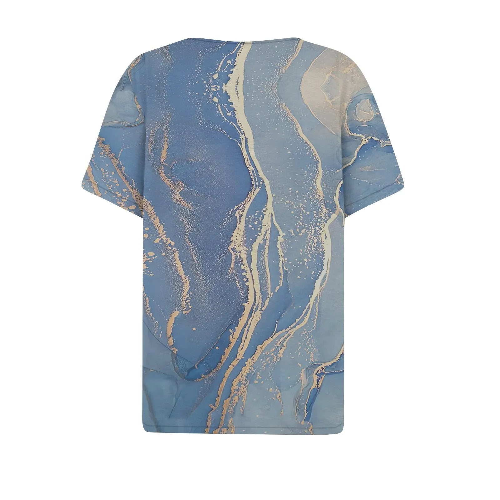 Summer Women T-Shirts 3D Fashion Print Gradient Harajuku T Shirt Oversized Tees for Ladies Clothing New Short Sleeve V-Neck Tops