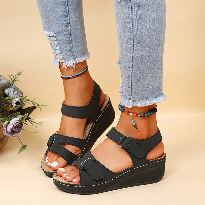 New Summer Trend Women Sandals Soft Bottom Wedge Heels Sandals Women Platform Sandalias Mujer Elegant Wedges Shoes for Women