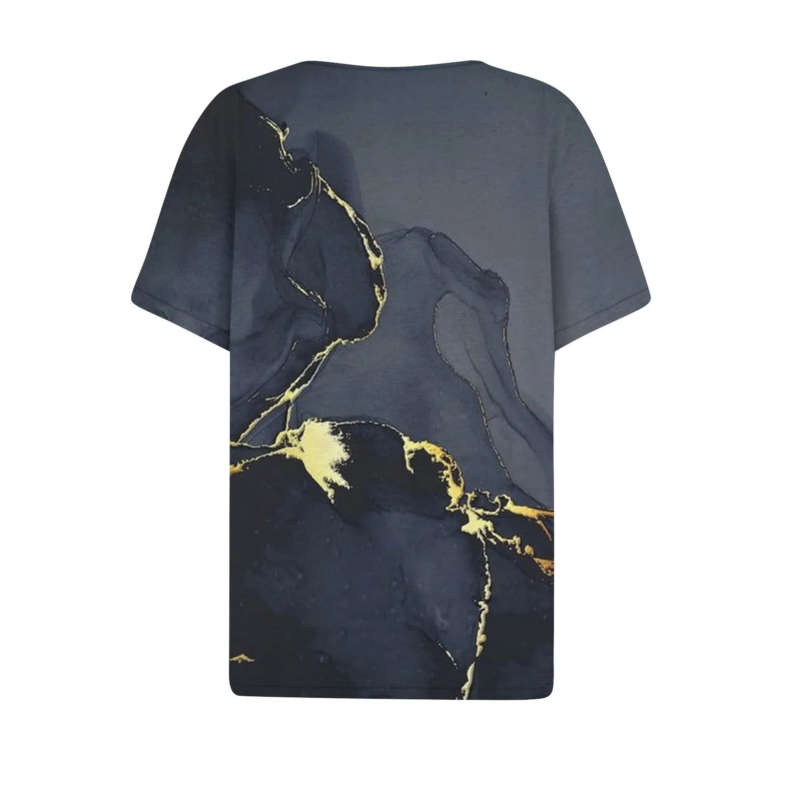 Summer Women T-Shirts 3D Fashion Print Gradient Harajuku T Shirt Oversized Tees for Ladies Clothing New Short Sleeve V-Neck Tops