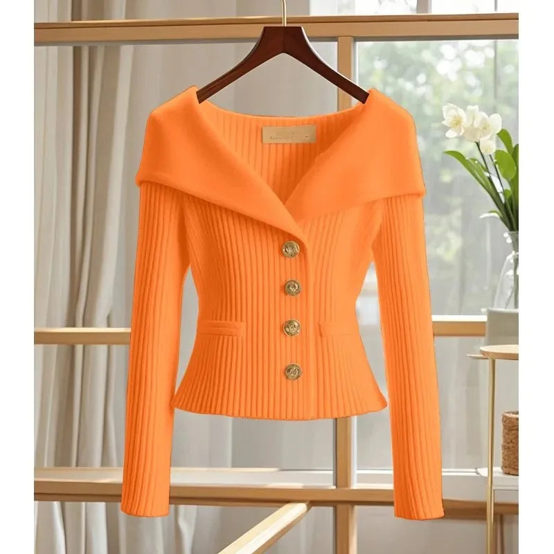 Autumn Winter Jacket Women Knitted Sweater Cardigan Coat 2025New Solid Long-Sleeved Knitwear Bottoming Shirts Female Casual Tops