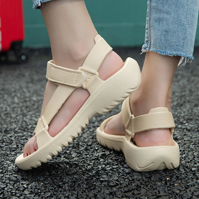 Womens Sandals Summer Trend Anti-slip Wear-resistant Lightweight EVA Flat Sandals for Women Outdoor Beach Shoes for Women