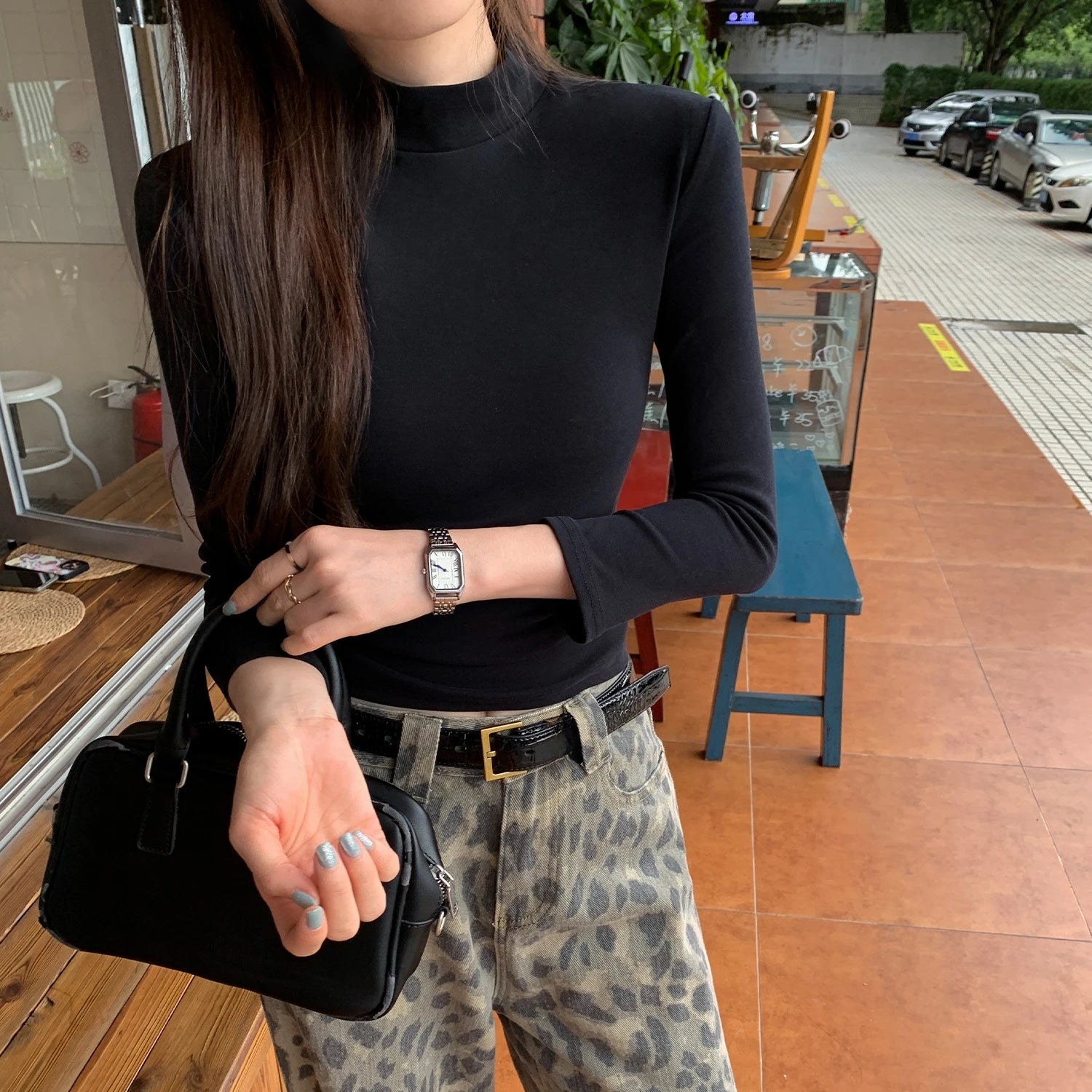 Autumn Winter Knitted Women's T-shirts 2025 New Long Sleeve Solid Half Turtleneck Korean Bottom Slim Short Tops Tee Female