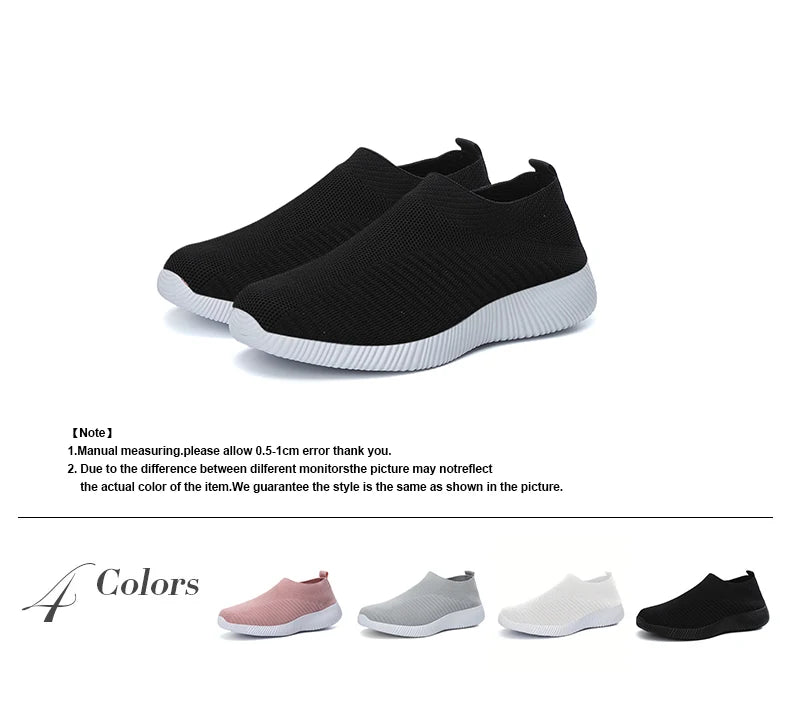 Summer Women's Shoes Breathable Flat Elastic Flat For Women Sneakers Footwear Lightweight Sport Outdoor Mesh Tennis Walking Shoe