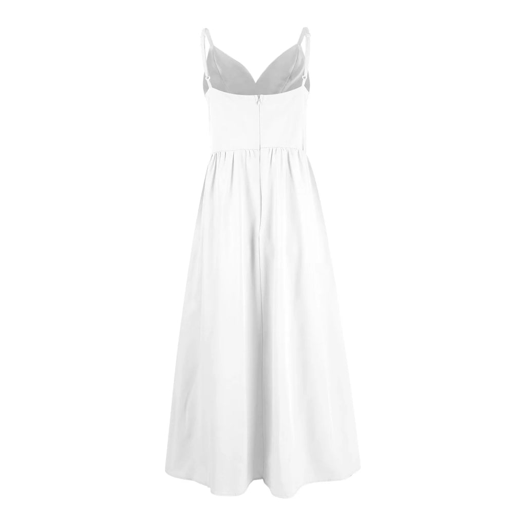 dresses for women trend sexy party dresses V-Neck Big Swing Slimming Backless Sleeveless long Dress Suspenders Hollow vestidos