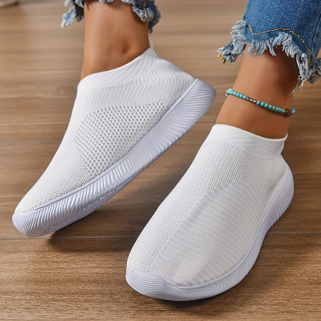 Summer Women's Shoes Breathable Flat Elastic Flat For Women Sneakers Footwear Lightweight Sport Outdoor Mesh Tennis Walking Shoe
