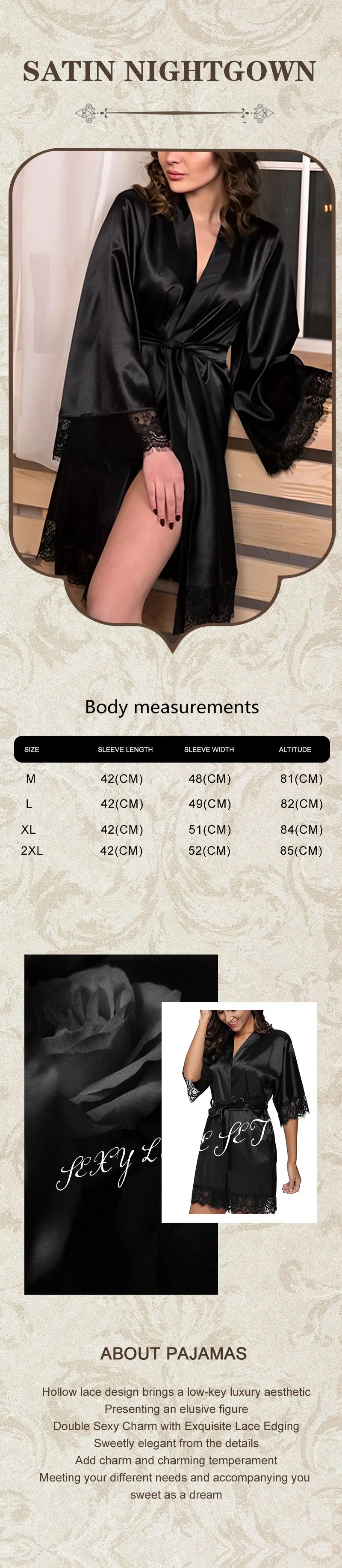 Women's Summer Pajamas Simple Sexy Nightgown Lingerie Transparent Lace Soft Silk Bathrobe Comfortable Fashion Leisure Home Wear