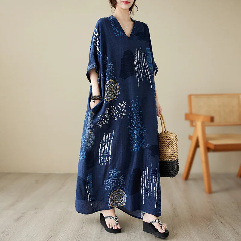 Summer Dress for Women Clothing Streetwear Ethnic Style Bohemian Beach Vintage Clothes Casual Fashion Harajuku Loose Streetwear