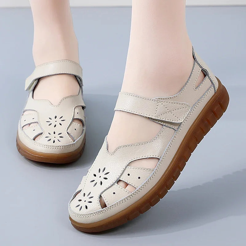 Women Sandals Summer Ladies Girls Comfortable Ankle Hollow Round Toe Sandals Woman Soft Beach Sole Female Shoes for Women