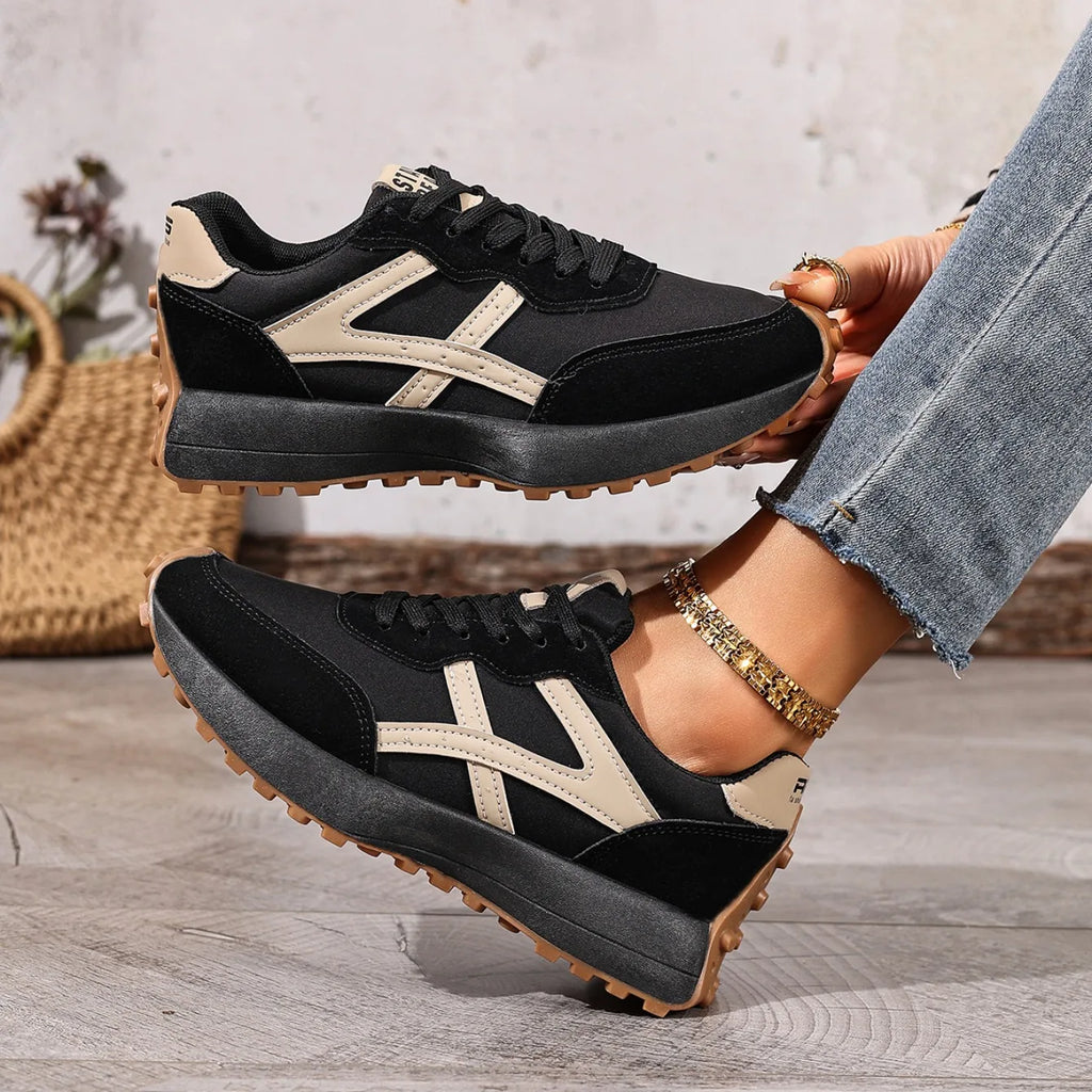 2025 New Women  Sneakers Spring Casual Lace Up Sport Sneakers Luxury Platform Anti-slip Running Shoes Women Zapatos De Mujer