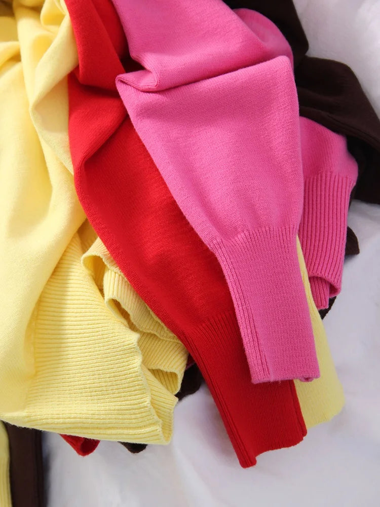 Basic Red Turtleneck Sweater Women Trends 2025 Winter Pullovers Oversize Sweater Woman Jumper Women's Turtleenck Sweaters Coffee