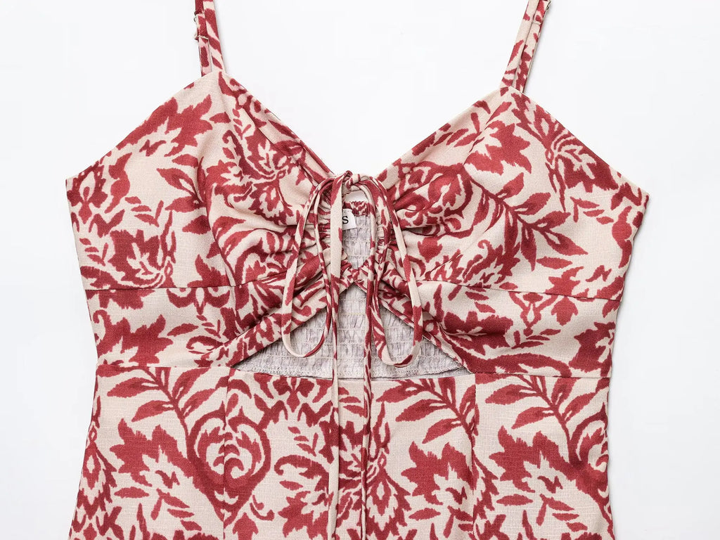 Women's Dresses Summer New Retro Print Dress Female Training Chic Elegant Slim Long Holiday Street Youth Dress Women Clothes