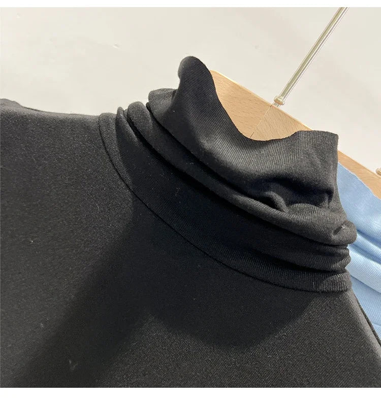 Women Summer Sexy Turtleneck Sleeveless T-Shirts Tops Solid Slim Fit Pullovers Causal Tees Shirts Female Streetwear Basics Tees