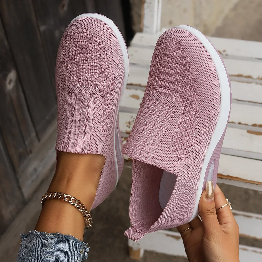 Summer Women's Shoes Fashion Breathable Air Cushion Sneakers Slip on Casual Comfortable Platform Wedge Vulcanized Shoes