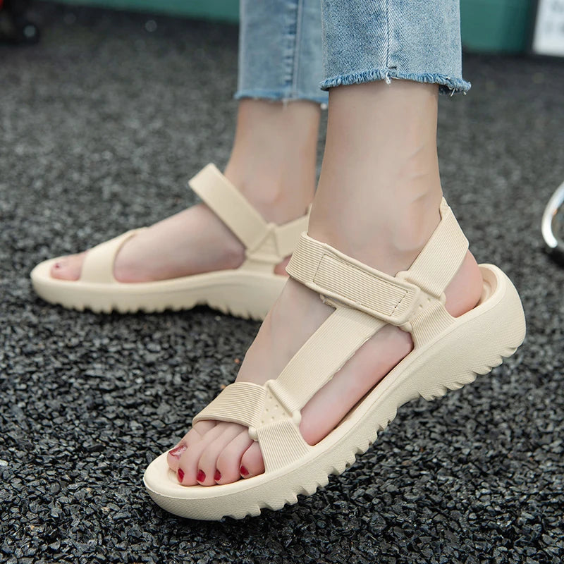 Womens Sandals Summer Trend Anti-slip Wear-resistant Lightweight EVA Flat Sandals for Women Outdoor Beach Shoes for Women