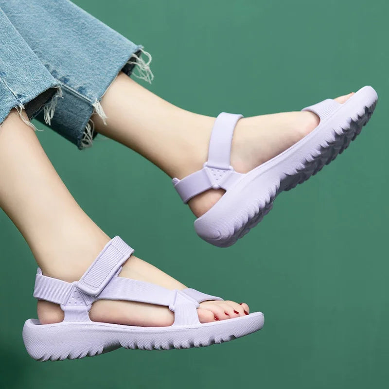 Womens Sandals Summer Trend Anti-slip Wear-resistant Lightweight EVA Flat Sandals for Women Outdoor Beach Shoes for Women