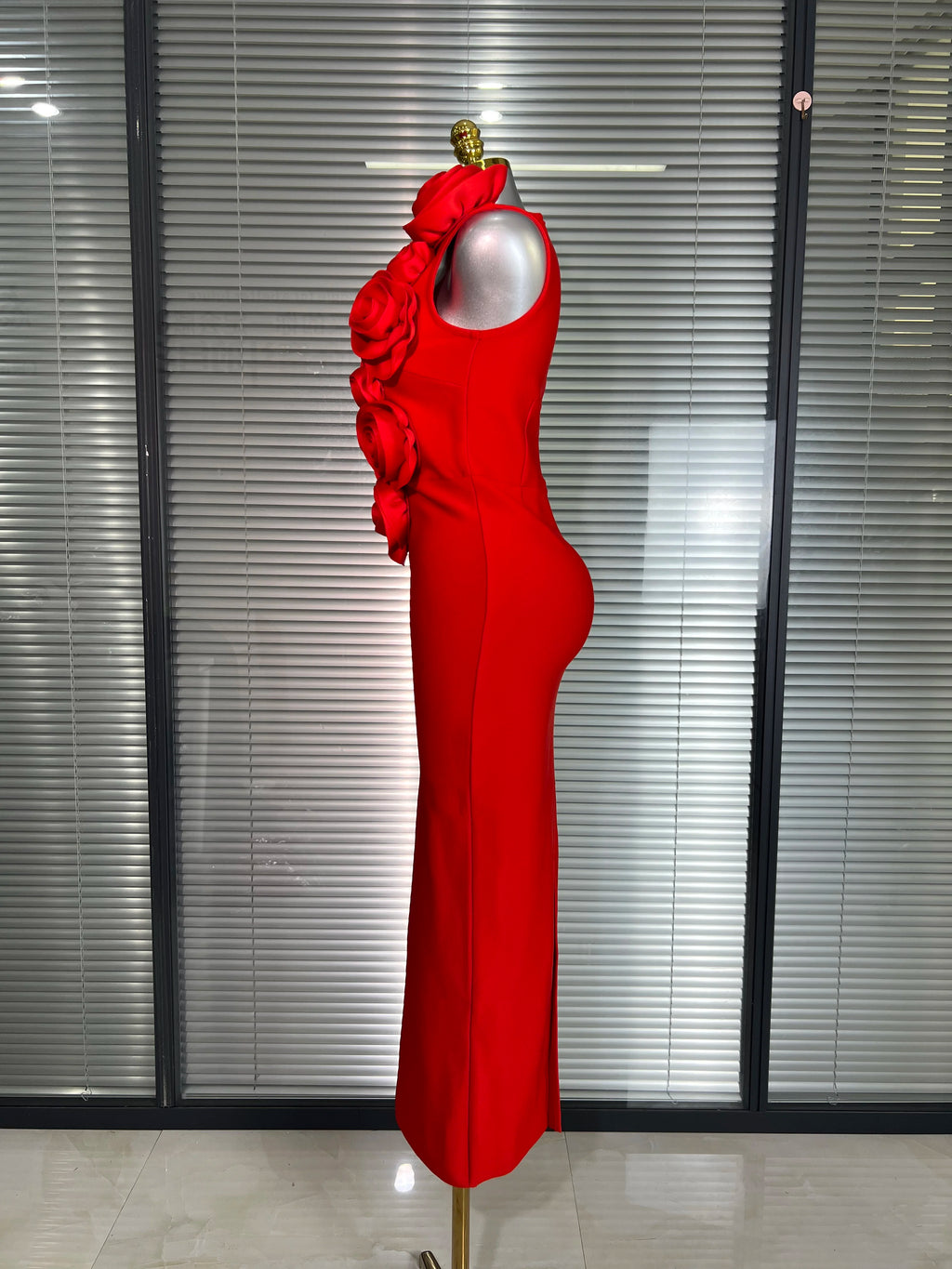 Summer New Women Sexy Red Black Flower Tank Long Bodycon Bandage Dress Birthday Celebrity Party Dress