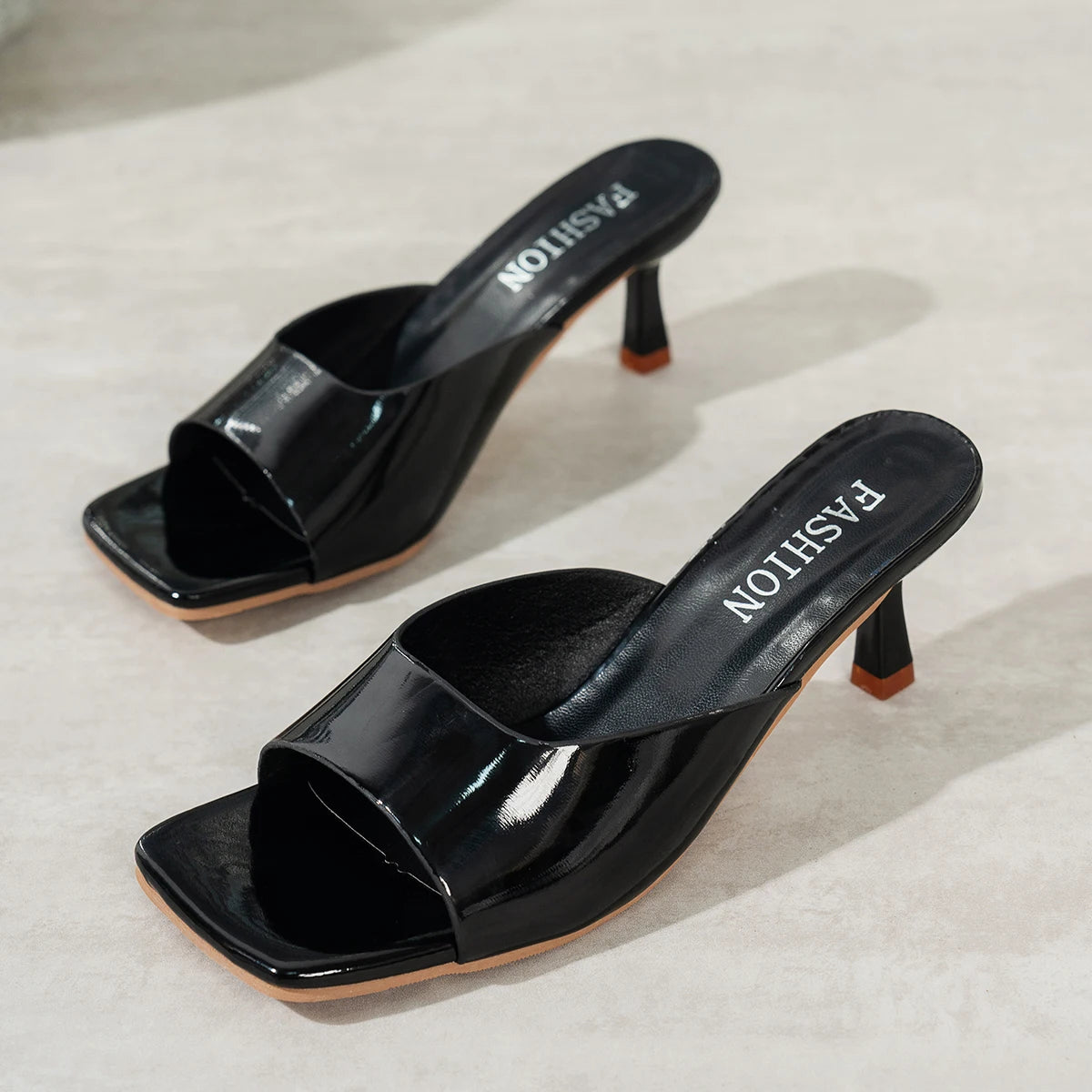 2025 Women High Heel Sandals Summer New Fashion Square Toe Open Toe Women Elegant Casual Comfortable Black High Heel Sandals