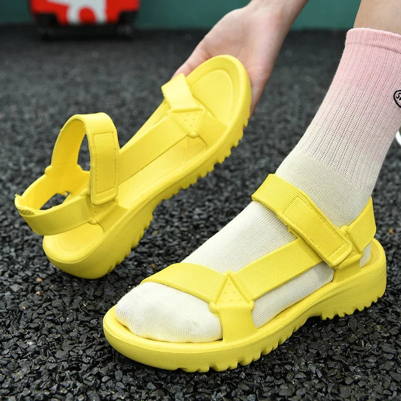 Womens Sandals Summer Trend Anti-slip Wear-resistant Lightweight EVA Flat Sandals for Women Outdoor Beach Shoes for Women