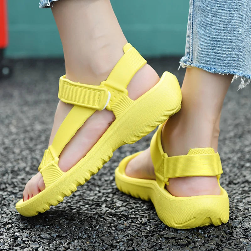 Womens Sandals Summer Trend Anti-slip Wear-resistant Lightweight EVA Flat Sandals for Women Outdoor Beach Shoes for Women