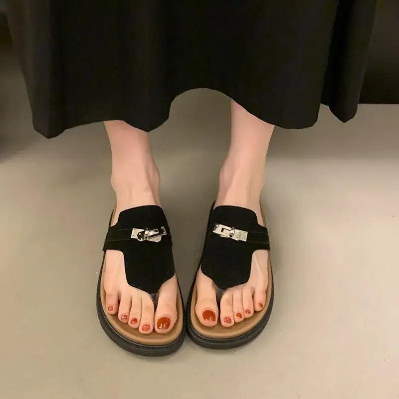 Women Slippers Flats Sandals Summer Shoes 2025 New Casual Trend Woman Flip Flops Sport Slingback Shoes Slides Mujer Sandalias