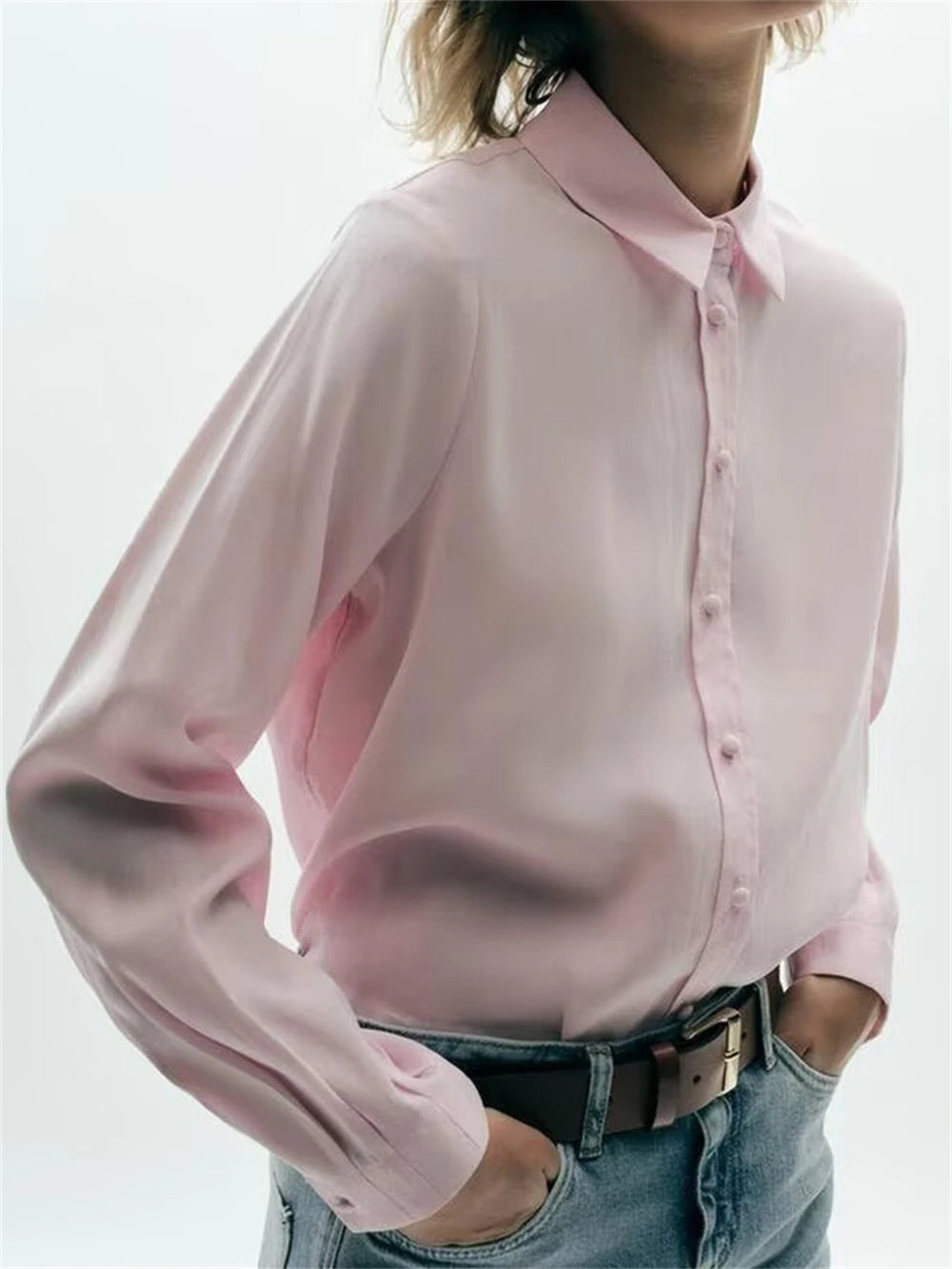 Women's Shirt 2025 New Fashion Autumn Winter Long Sleeve Soft Drape Shirt for Women Casual Chic Ladies Clothes