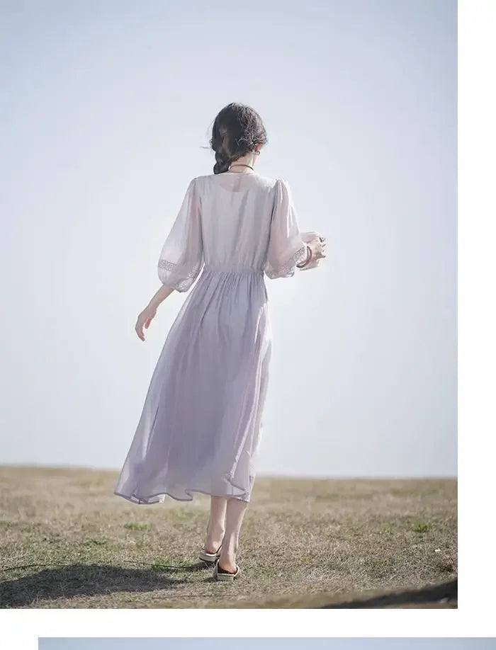 Embroidered Dress for Women in Summer 2025 New Style Loose Mid-length Skirt