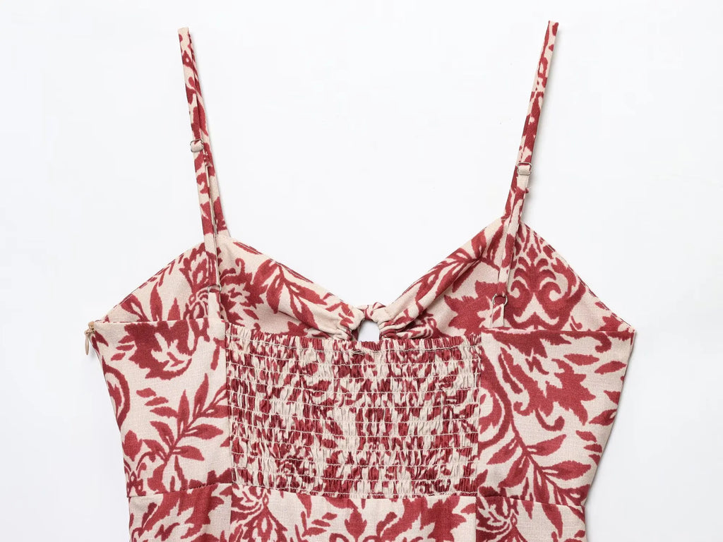 Women's Dresses Summer New Retro Print Dress Female Training Chic Elegant Slim Long Holiday Street Youth Dress Women Clothes