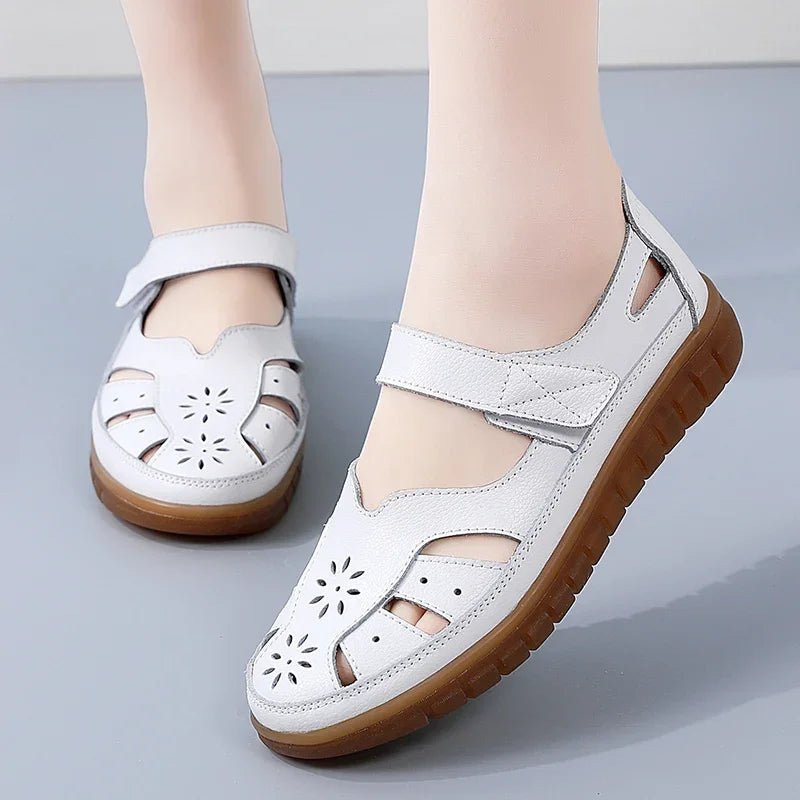 Women Sandals Summer Ladies Girls Comfortable Ankle Hollow Round Toe Sandals Woman Soft Beach Sole Female Shoes for Women