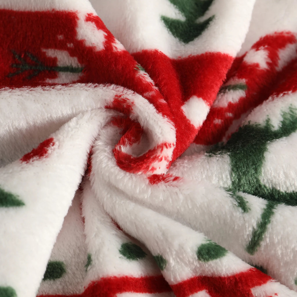 Women Christmas Printed Pajama Pants Winter Warm Soft Plush Sleep Pants Comfy Elastic Waist Home Clothes Bottoms with 2 Pockets