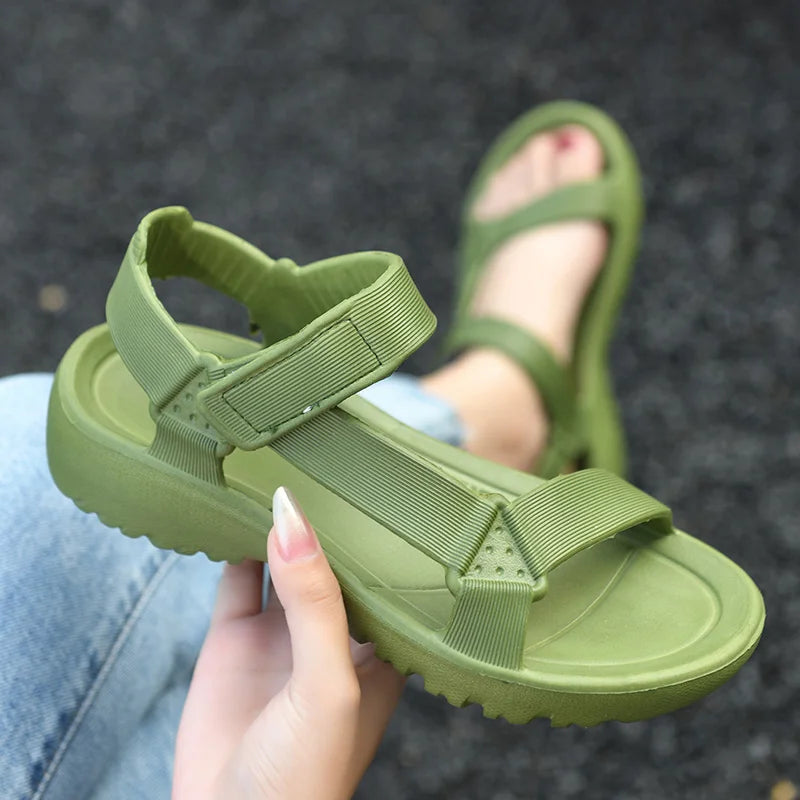 Womens Sandals Summer Trend Anti-slip Wear-resistant Lightweight EVA Flat Sandals for Women Outdoor Beach Shoes for Women