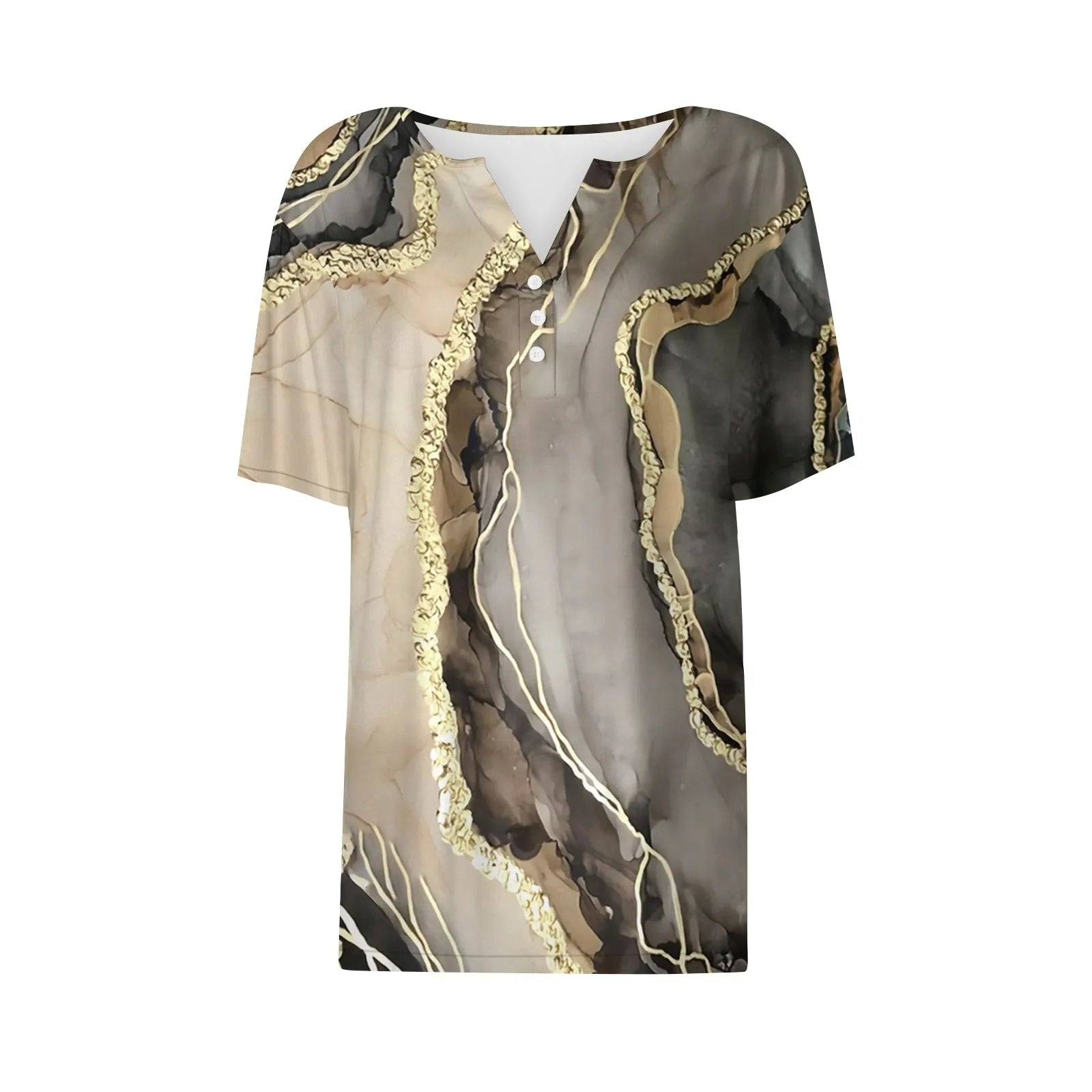 Summer Women T-Shirts 3D Fashion Print Gradient Harajuku T Shirt Oversized Tees for Ladies Clothing New Short Sleeve V-Neck Tops