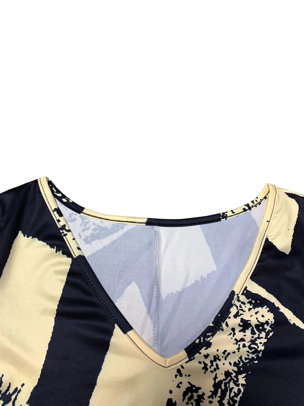 Women's Summer Abstract Print Dress, V - Neck Short Sleeve, Ideal Vacation Outfits Women, Flowy Dress Summer, Must - Have Summer