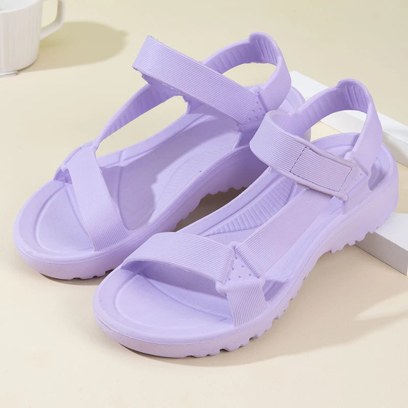 Womens Sandals Summer Trend Anti-slip Wear-resistant Lightweight EVA Flat Sandals for Women Outdoor Beach Shoes for Women