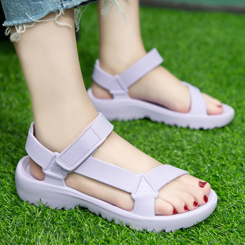 Womens Sandals Summer Trend Anti-slip Wear-resistant Lightweight EVA Flat Sandals for Women Outdoor Beach Shoes for Women