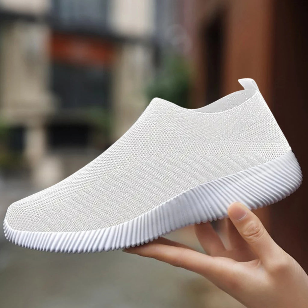 Summer Women's Shoes Breathable Flat Elastic Flat For Women Sneakers Footwear Lightweight Sport Outdoor Mesh Tennis Walking Shoe
