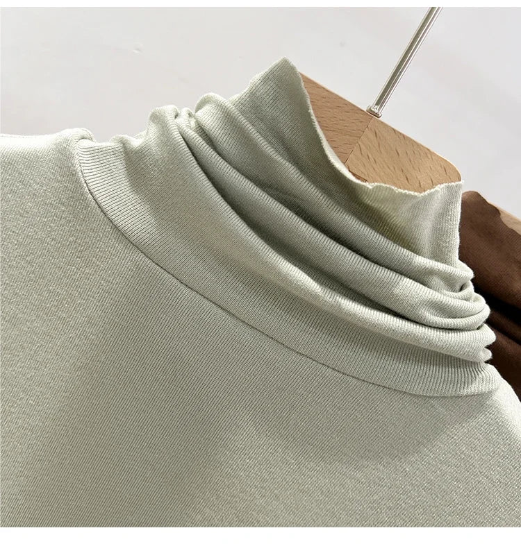 Women Summer Sexy Turtleneck Sleeveless T-Shirts Tops Solid Slim Fit Pullovers Causal Tees Shirts Female Streetwear Basics Tees