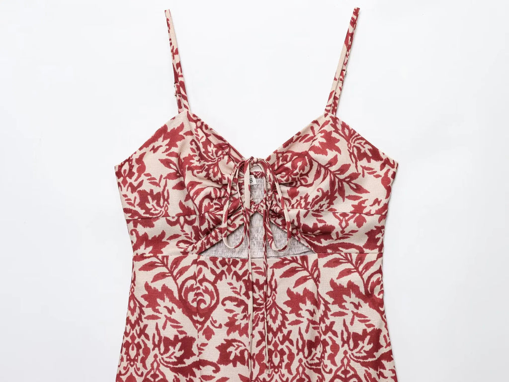 Women's Dresses Summer New Retro Print Dress Female Training Chic Elegant Slim Long Holiday Street Youth Dress Women Clothes